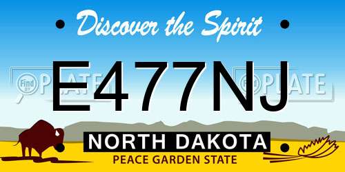 E477NJ North Dakota License Plate