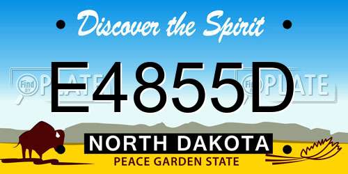 E4855D North Dakota License Plate
