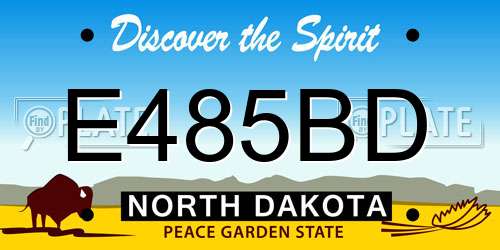 E485BD North Dakota License Plate