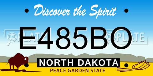E485BO North Dakota License Plate