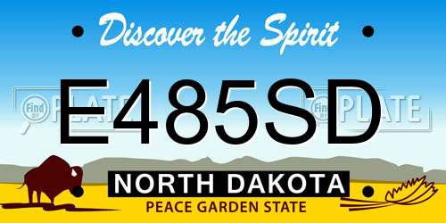 E485SD North Dakota License Plate