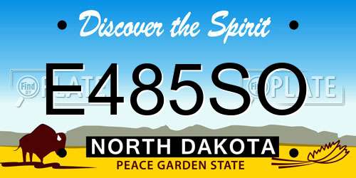 E485SO North Dakota License Plate