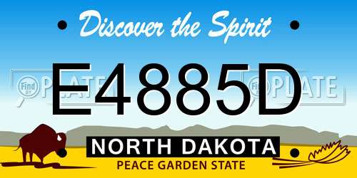 E4885D North Dakota License Plate