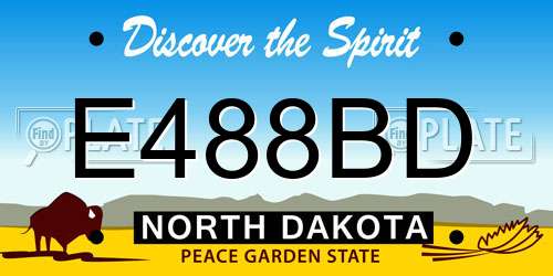 E488BD North Dakota License Plate