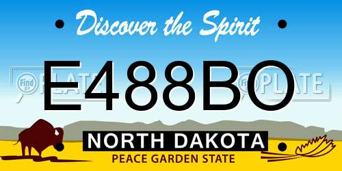 E488BO North Dakota License Plate