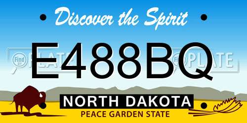 E488BQ North Dakota License Plate