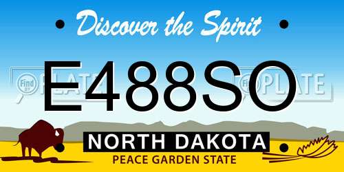 E488SO North Dakota License Plate