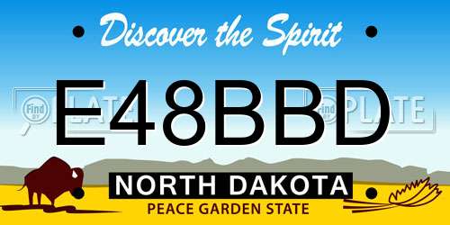 E48BBD North Dakota License Plate