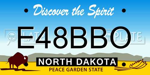 E48BBO North Dakota License Plate