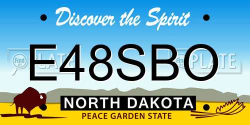 E48SBO North Dakota License Plate