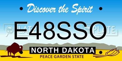 E48SSO North Dakota License Plate