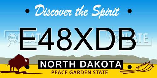E48XDB North Dakota License Plate
