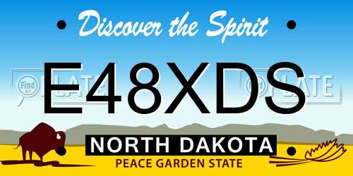 E48XDS North Dakota License Plate