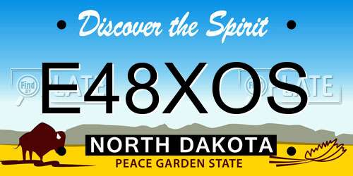 E48XOS North Dakota License Plate