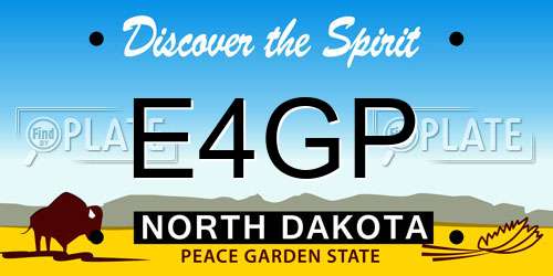 E4GP North Dakota License Plate