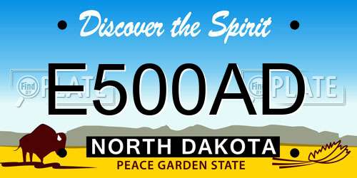 E500AD North Dakota License Plate