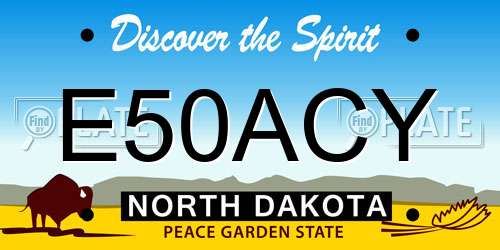 E50ACY North Dakota License Plate