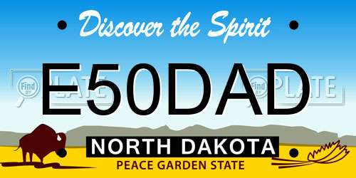 E50DAD North Dakota License Plate