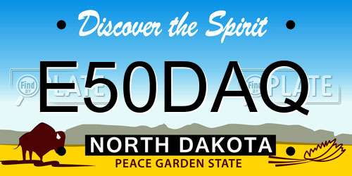 E50DAQ North Dakota License Plate