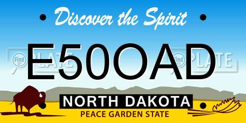 E50OAD North Dakota License Plate