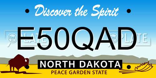 E50QAD North Dakota License Plate