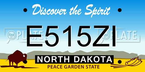 E515ZI North Dakota License Plate