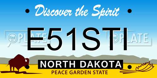 E51STI North Dakota License Plate
