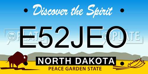 E52JEO North Dakota License Plate