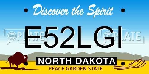 E52LGI North Dakota License Plate