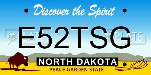 E52TSG North Dakota License Plate