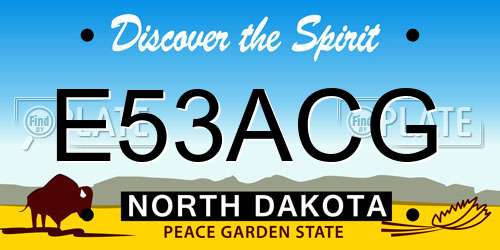 E53ACG North Dakota License Plate