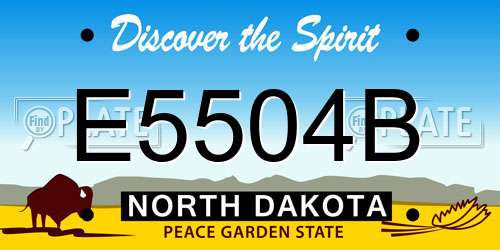 E5504B North Dakota License Plate