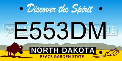 E553DM North Dakota License Plate