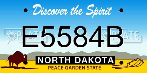 E5584B North Dakota License Plate