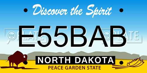 E55BAB North Dakota License Plate