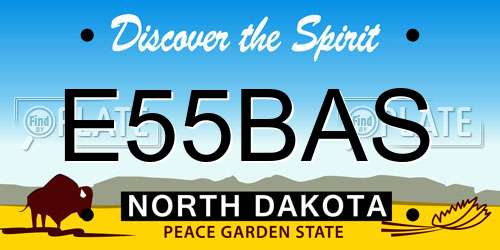 E55BAS North Dakota License Plate
