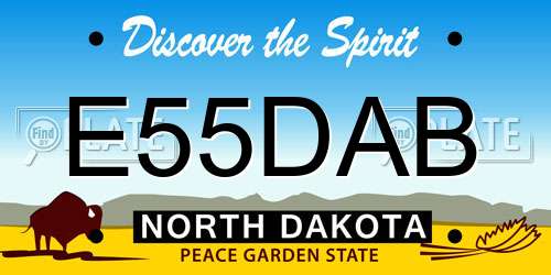 E55DAB North Dakota License Plate