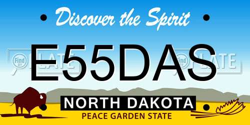 E55DAS North Dakota License Plate