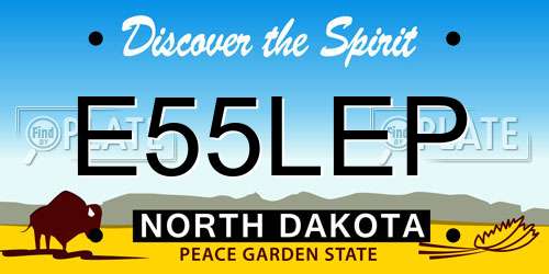 E55LEP North Dakota License Plate