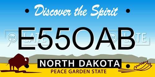 E55OAB North Dakota License Plate