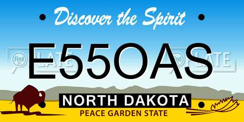 E55OAS North Dakota License Plate