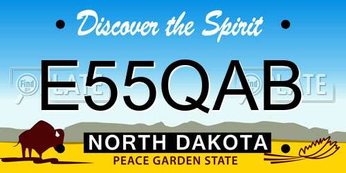 E55QAB North Dakota License Plate