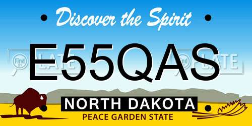 E55QAS North Dakota License Plate