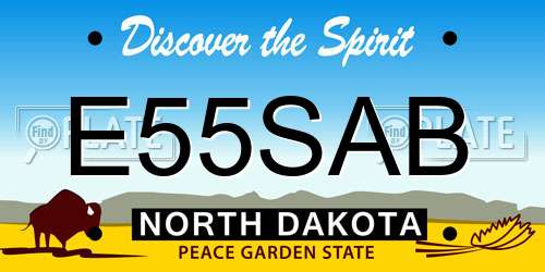 E55SAB North Dakota License Plate