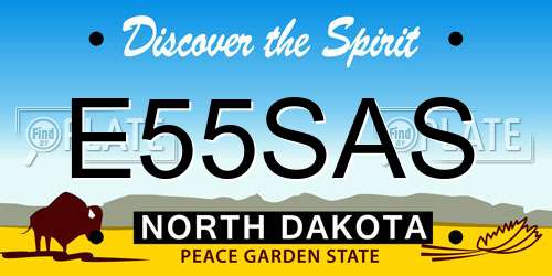 E55SAS North Dakota License Plate