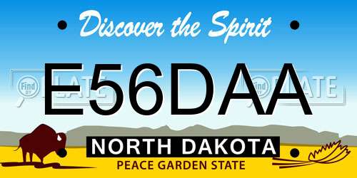 E56DAA North Dakota License Plate