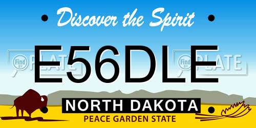 E56DLE North Dakota License Plate