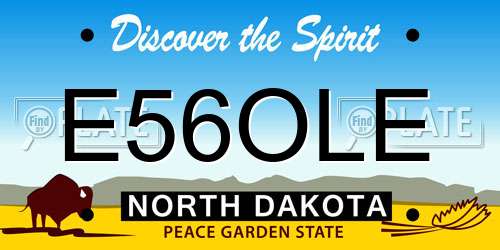 E56OLE North Dakota License Plate