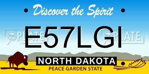 E57LGI North Dakota License Plate