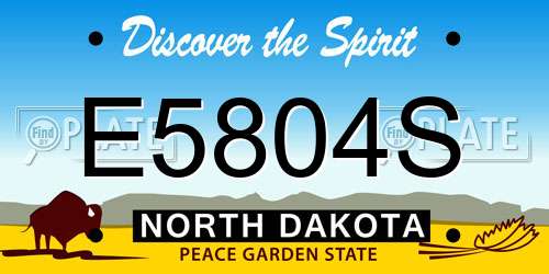E5804S North Dakota License Plate